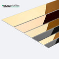 2023 SMAProfiles Modern Gold Mirror Brushed Stainless Steel Tile Trim Flat Strip for Wall and Furniture Decor Durable