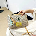 Trendy Korean Style Envelope Shoulder Bag for Women Retro Texture Zipper Closure Polyester Large Capacity Personalized Chain