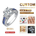 Fine Jewelry 2ct D Color VVS1 Silver 925 Women Eternity Diamond Rings 925 Silver Moissanite Engagement Ring