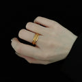 2022 Women's Stainless Steel Gold Plated Stackable Engagement Rings High Inlay Jewelry Parties Religious Ceremonies Fashion