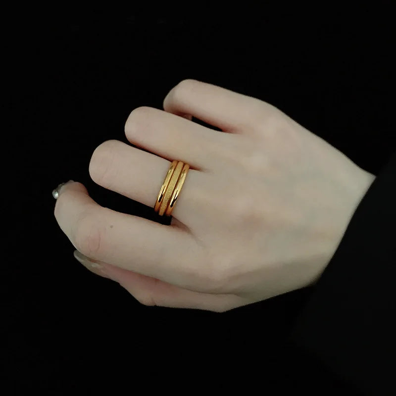 2022 Women's Stainless Steel Gold Plated Stackable Engagement Rings High Inlay Jewelry Parties Religious Ceremonies Fashion