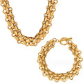 Exaggerated Metal OT Buckle Bracelet Necklace Jewelry Sets PVD Plating Necklace for Women Gold Silver Necklaces
