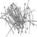50pcs Stainless Steel Round Head Needle Threading Bead Needle Nine Pin Vacuum Electroplating Gold Plating Process