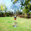 New Year Hanging Ornaments Owl Suncatcher Fairy Style Round Crystal Etched Carved UV Printing Garden Decoration Euran Brand