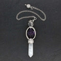 Hongzhuo Natural Stones Pendant Amulet Crystal Meditation Pendulum Amethyst Reiki Energy for Men Women Jewelry Jewelry