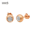 Hot Sale Real Natural Diamond Third Party Certified Brilliant Cut 18K Solid Gold Trendy Ball Stud Earrings Jewelry Women