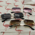 2023 Hot Sale Rectangle Sunglasses Men Luxury Sun Glasses Fashion Square Rimless Vintage Sunglasses Uv400