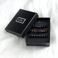 New Vintage Volcanic Stone Hematite Matt Black lava Tiger Eye Handmade Beaded Elastic 3pcs Gift Box  Bracelet Set