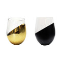 STOCK Hot Sale Gold Black Electric Egg Shape Whisky Glass Cup
