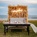 X07 Wedding Backdrop Decor Artificial Misty Smog Leaves Wall Panel 3D Roll up Cloth Fabric Pampas Grass Flower Wall for Wedding