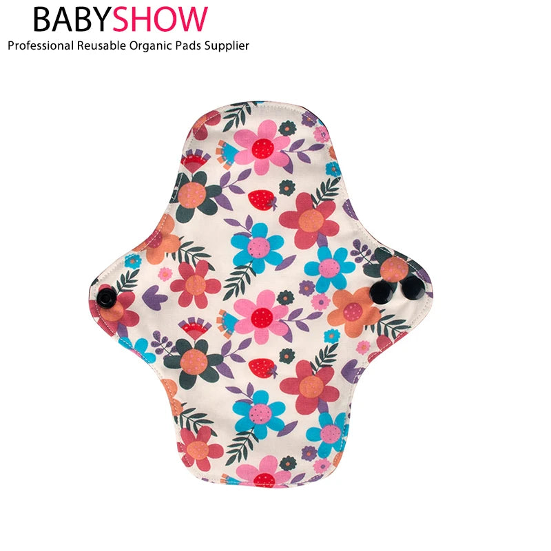 18*20cm New Design Pure Woven Cotton Lining Reusable Feminine Menstrual Organic Sanitary Period Pads Waterproof Washable