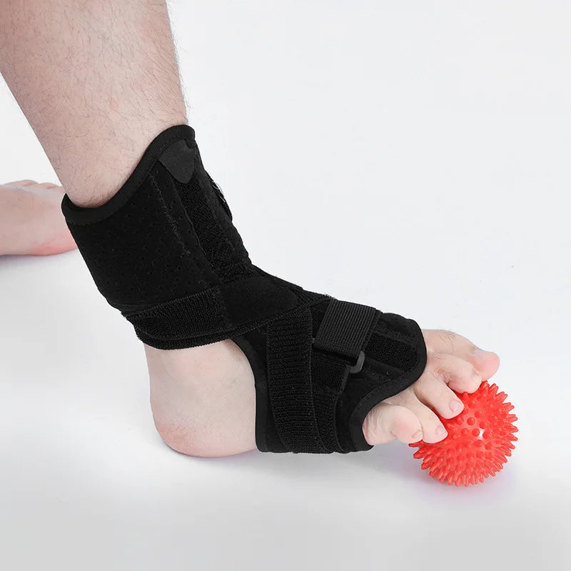 Gym Sport Neoprene Adjustable Splint Ankle protection Cover Foot Drop Orthosis Correction Strap Brace with Aluminum bar Support