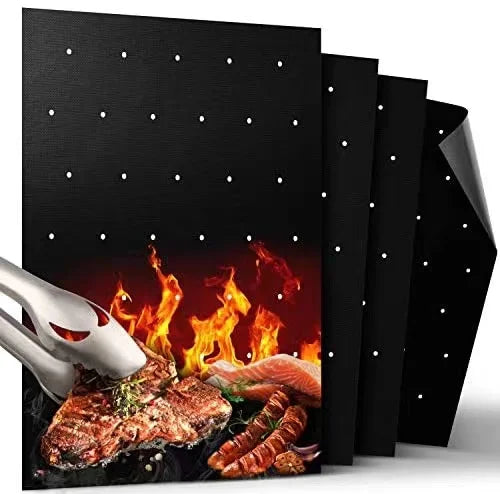 Grill Mats with Hole LFGB Customized BBQ Grill Mat Barbecue Accessories