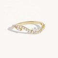 LOZRUNVE 925 Silver Gold Vermeil Pave CZ Marquise Wave Band Finest Quality Ring Stacking Jewelry