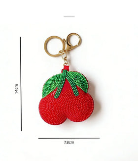 Keychain Hyperbole Three-Dimensional Fruits and Vegetables Lemon Charms Jewelry Korean Stylish Weddings Red Tote Bag Keychain