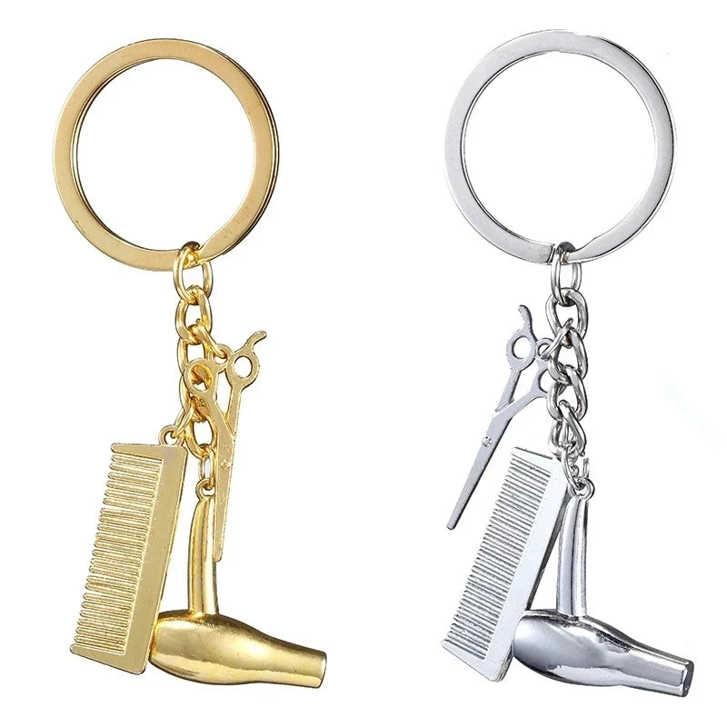 Hairdresser Hair Stylist Barber Key Chains Holder Do What You Love Love What You Do Scissors Hair Blower Dryer Comb Key Chain