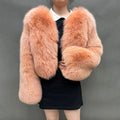 New Fashion Solid Color Winter Fluffy Fur Coat Custom Short Real Fox Fur Coat for Women
