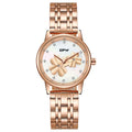 Minimalist 3D Four-leaf Clover Women Watches Ladies Classy Fake Shiny Moissanite Diamond Watch Quartz