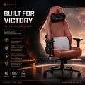Premium Minimalist  Lumbar Support and Magnetic Headrest Brown Faux Leather Gaming Chair