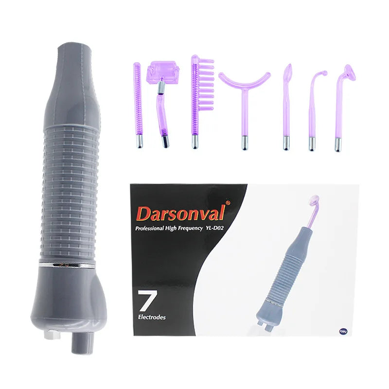 Handheld High Frequency Skin Therapy Electrode Wand Glass Tube Anti-Aging Skin Tightening Wrinkle Reducing Tools
