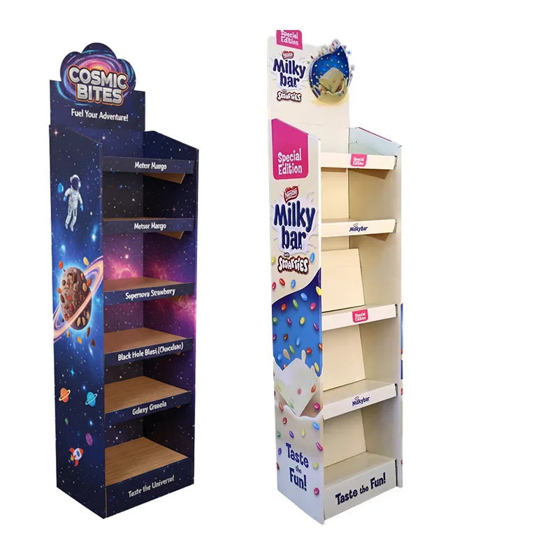 Custom Printed Retail Paper Display Racks for Toys Free Standing POS Floor Corrugated Stand Cardboard Display
