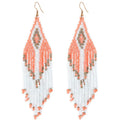 SC Fashion Bohemian Drop Earrings Exaggerated Multilayer Colorful Women Earrings Handmade Beads Tassel Earrings