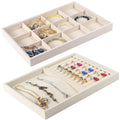 Custom Cream Velvet Jewelry Tray Ring Earring Studs Storage Display Tray Necklace Bracelet Headband Jewelry Organizer Tray