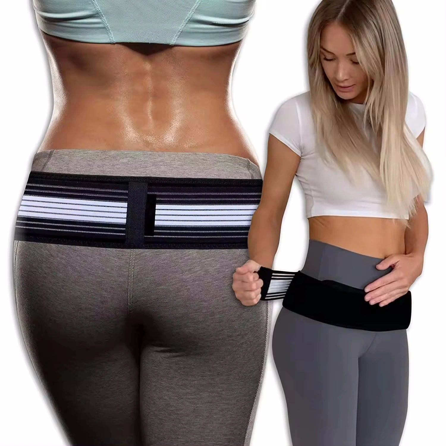 Adjustable Back Support Belt -Breathable Anti-Slip Unisex Lumbar Brace for Sciatica SI Joint Pelvis & Hip Pain Relief