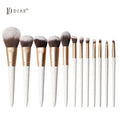 DIAS Wood Handle Make up Brush 12pcs Synthetic Vegan Custom Logo White Makeup Brush Set for Concealer