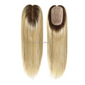 14" 16" Silk Base Closure Women's Natural Straight Remy Hair Toupee with 3 Clips 100% Density