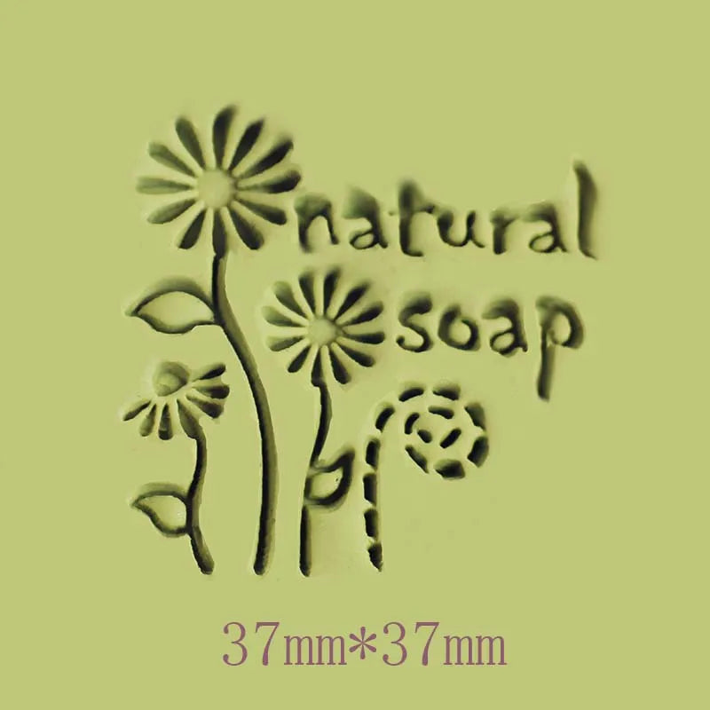 Handmade Custom Acrylic Stamp with Stainless Steel Factory Price Features Plant Flower Patterns for Soap Tools without Handle