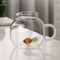 High Borosilicate Glass Cold Water Kettle With Handle 3D Animal Christmas Water Jug Custom 3D Pattern Water Glass and Pitcher