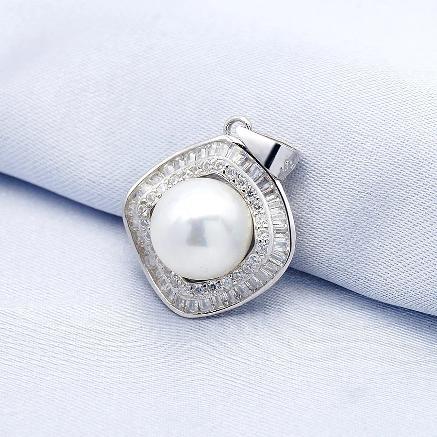 Trendy Real Freshwater Pearl Necklace for Women S925 Sterling Silver Pearl Fine Pendants Necklace Wholesale