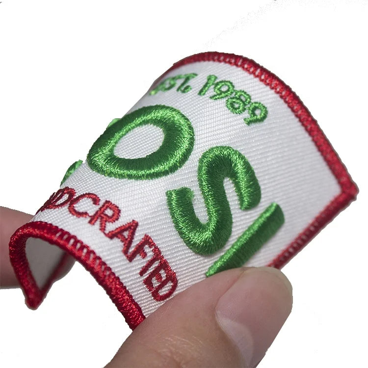 Garment Embroidered Badges Custom Brand Name 3D Puff Logo Iron on Embroidery Patches for Clothing