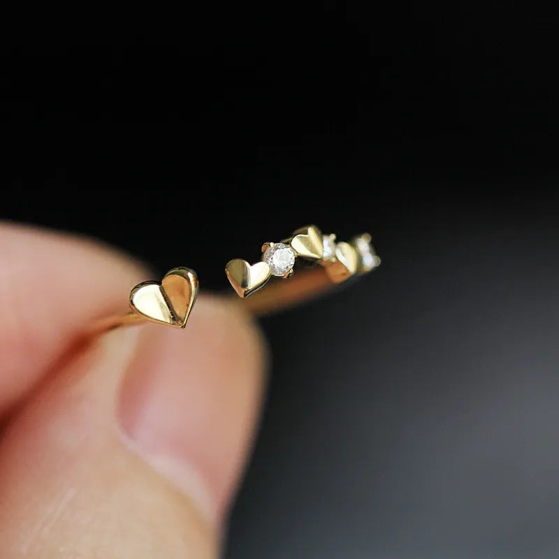 Retro Delicate S925 Sterling Silver14K Plated Women's Open Ring Adjustable Tail Ring Exquisite Hollow Silver Ring