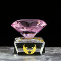 Custom Crystal Pink Diamond Glass Trophy Awards Beauty Pageant Trophies