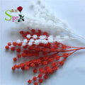SPR Artificial Silk Eucalyptus Leaves Decorative Plants White and Dark Red Color Leaves Stem