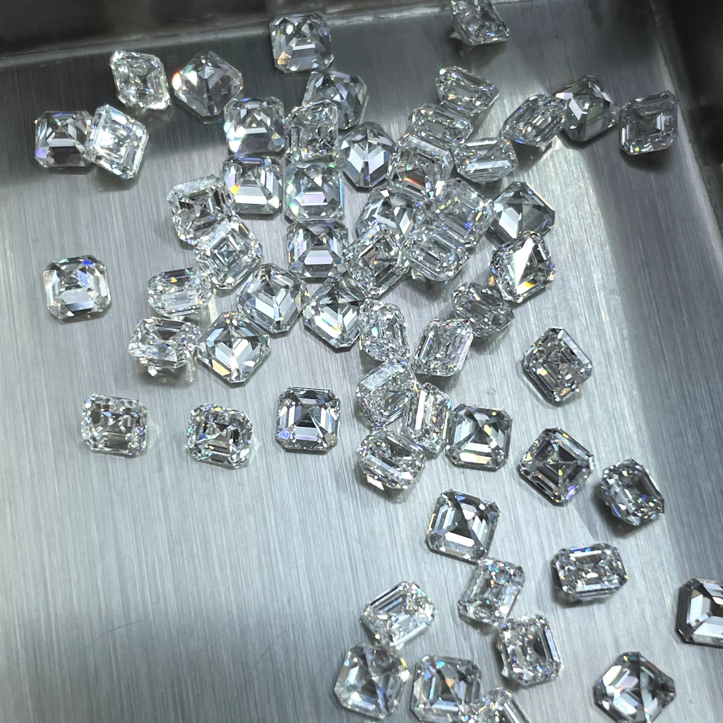 Asscher  Cut Lab Grown Diamond Calibrated Size Lab Diamond for Jewelry Setting