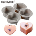 4 Cavity 3D Silicone Soap Mold Heart Shape Handmade for Soap Making