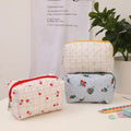 Traveling Small Cloth Zipper Makeup Pouch Korean Cute Bear Floral Quilted Cosmetic Storage Bag