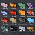 1in Mini Crystal Elephant Natural Rose Quartz Agate Jade Semi Precious Stone Cute Animal Elephant Carving for Home Decoration