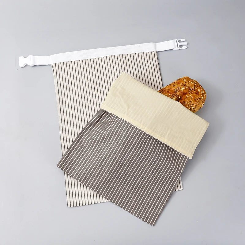 Large Reusable Cotton Storage Bag for Sourdough Loaves Homemade Bread with Eco-Friendly Folding Liner Handmade Bread Bag