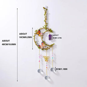 Wholesale Natural Crystal Moon Sun Catcher Crystal Rough Stone Hanging Healing Decoration