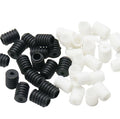 White Black Plastic Silicone Elastic Adjustment Buckle Cord Stopper