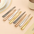 Creative 304 Stainless Steel Sanded Two Tooth Fruit Fork Japanese Dessert Spoon Integrated Dual Purpose Ice Cream Spoon Fork