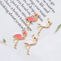Enamel Flamingo Diy Earrings Necklace Jewelry Clothes Bag Shoe Metal Parts Accessories Charm Pendant for Jewelry Making