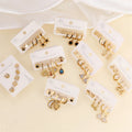Hot Selling Creative Mix Stud Earring Set Heart/Moon/Bear Stud Earrings Stainless Steel 18k Gold Earring Set