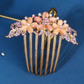 Hot Sale 2Colors Bridal Rhinestone Alloy Hair Comb with Flower Wedding Hair Accessories