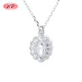 Crossed Circle Cubic Zirconia 925 Sterling Silver Custom Women 925 Sterling Silver Necklace Pendant