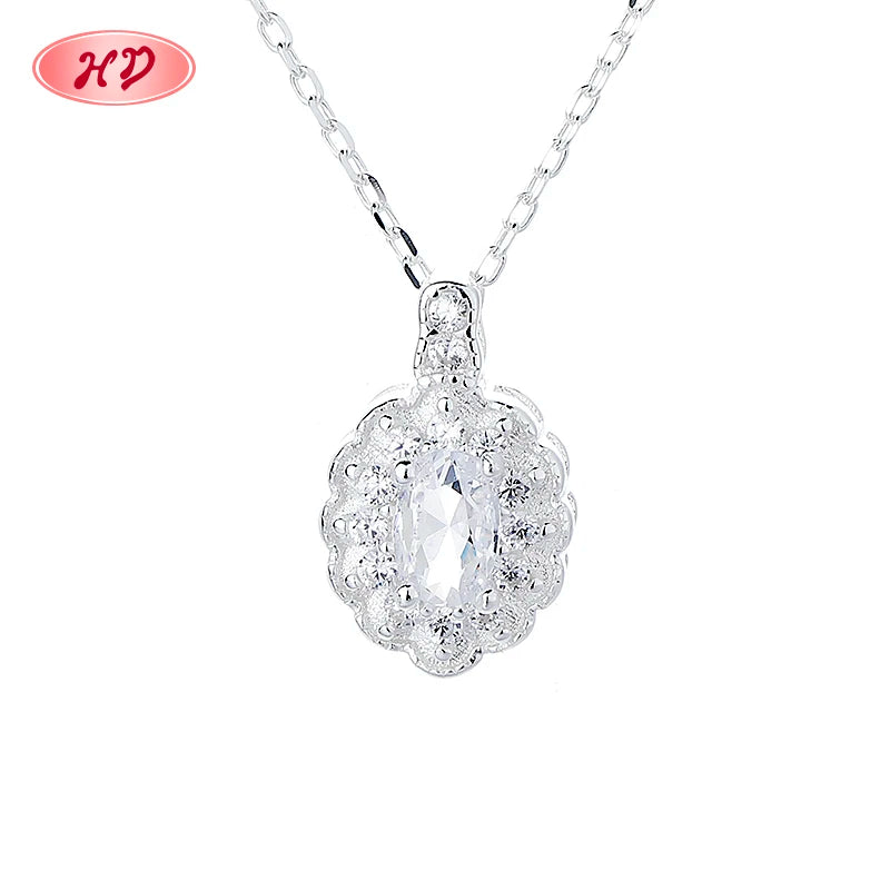 Crossed Circle Cubic Zirconia 925 Sterling Silver Custom Women 925 Sterling Silver Necklace Pendant